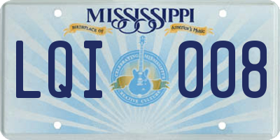MS license plate LQI008