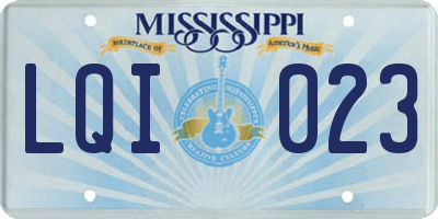 MS license plate LQI023