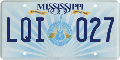 MS license plate LQI027