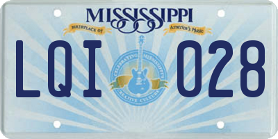 MS license plate LQI028