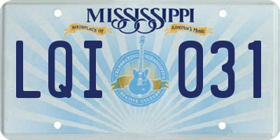 MS license plate LQI031