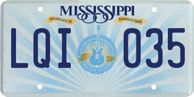 MS license plate LQI035