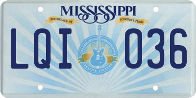 MS license plate LQI036
