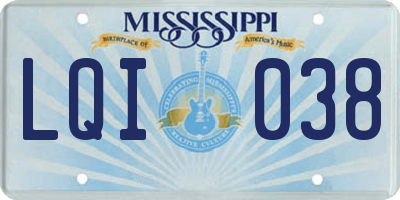 MS license plate LQI038