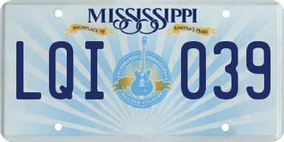 MS license plate LQI039