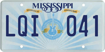 MS license plate LQI041