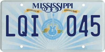 MS license plate LQI045