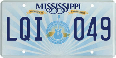MS license plate LQI049