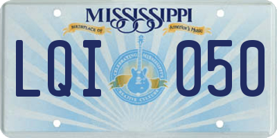 MS license plate LQI050