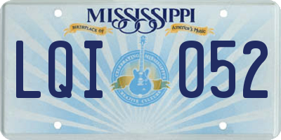 MS license plate LQI052