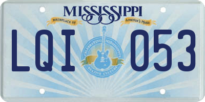 MS license plate LQI053