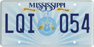 MS license plate LQI054