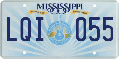 MS license plate LQI055