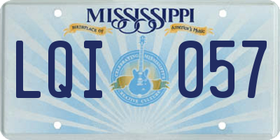 MS license plate LQI057