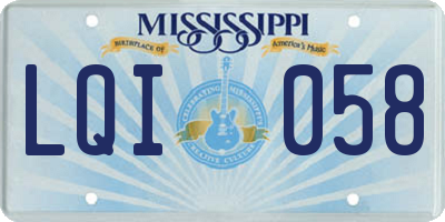MS license plate LQI058