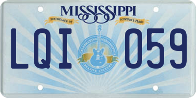MS license plate LQI059