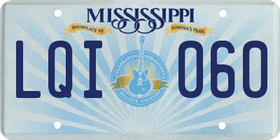MS license plate LQI060