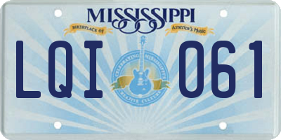 MS license plate LQI061