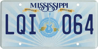 MS license plate LQI064