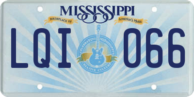 MS license plate LQI066