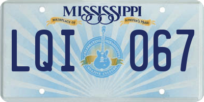 MS license plate LQI067