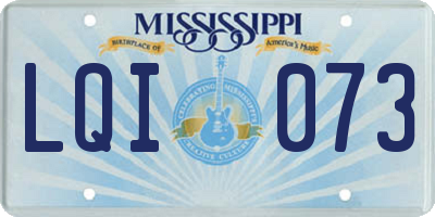 MS license plate LQI073