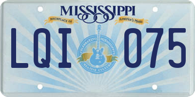 MS license plate LQI075