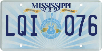 MS license plate LQI076