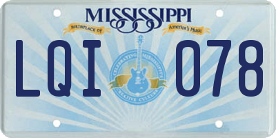 MS license plate LQI078