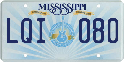 MS license plate LQI080