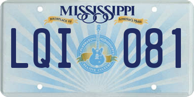 MS license plate LQI081