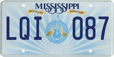 MS license plate LQI087