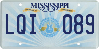 MS license plate LQI089