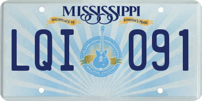 MS license plate LQI091
