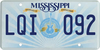 MS license plate LQI092