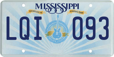 MS license plate LQI093