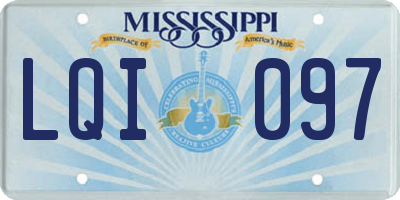 MS license plate LQI097