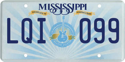 MS license plate LQI099