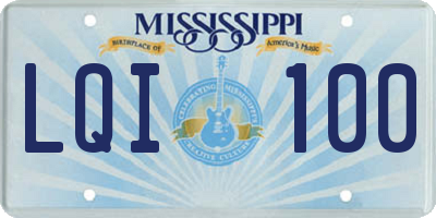 MS license plate LQI100