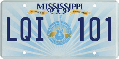 MS license plate LQI101