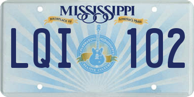 MS license plate LQI102