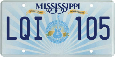 MS license plate LQI105