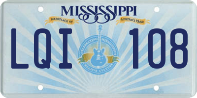 MS license plate LQI108