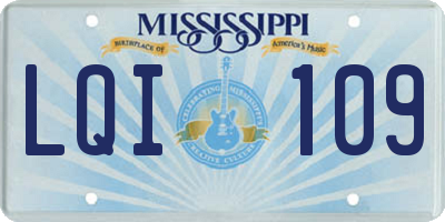 MS license plate LQI109