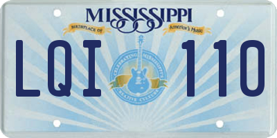 MS license plate LQI110