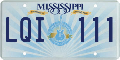 MS license plate LQI111