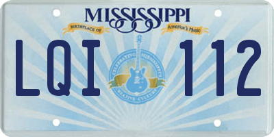 MS license plate LQI112