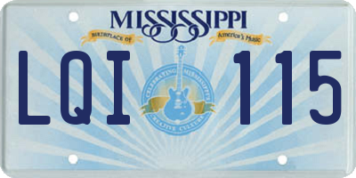 MS license plate LQI115