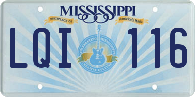 MS license plate LQI116