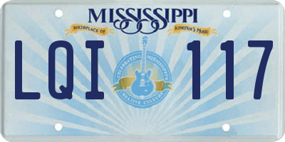 MS license plate LQI117
